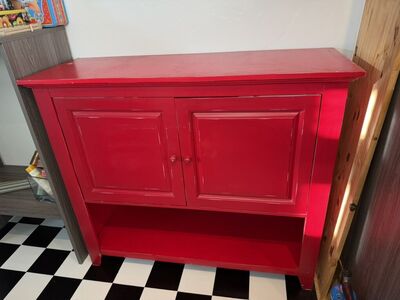 Cherry Red China Hutch/Cabinet