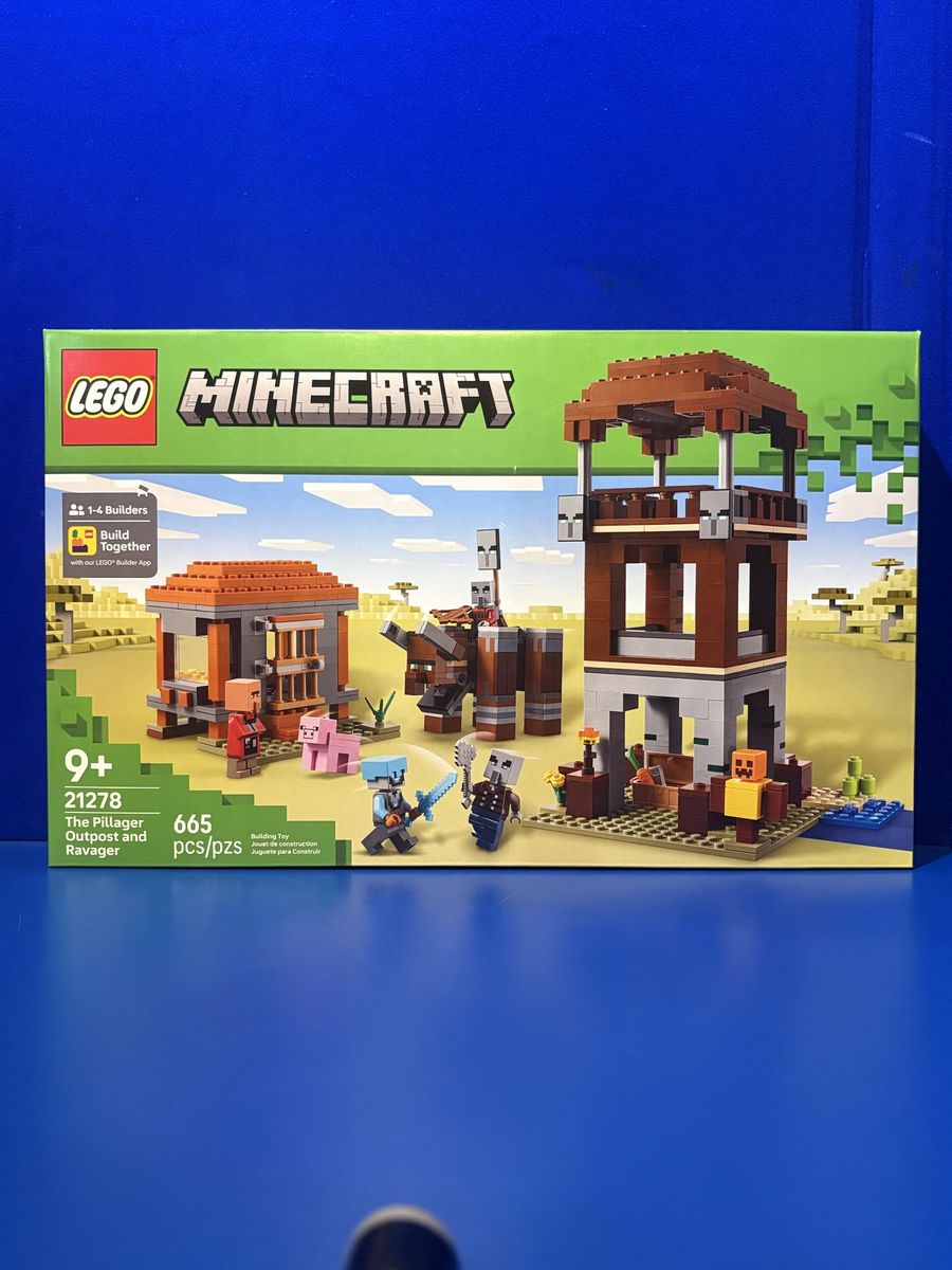Lego Minecraft Pillager Outpost and Ravager.