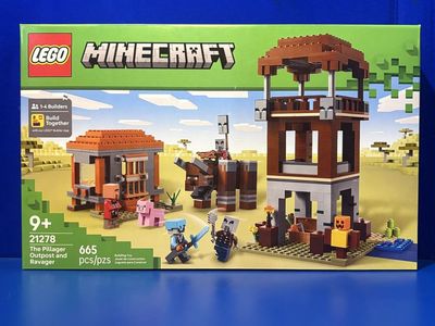 Lego Minecraft Pillager Outpost and Ravager.