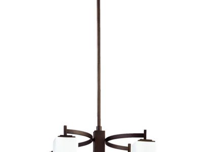 Transitional 4 Light Chandelier Bronze Finish