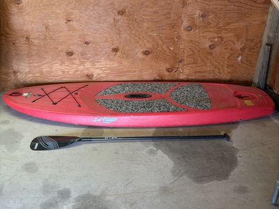Red Stand Up Paddleboard with Paddle - Good Condition