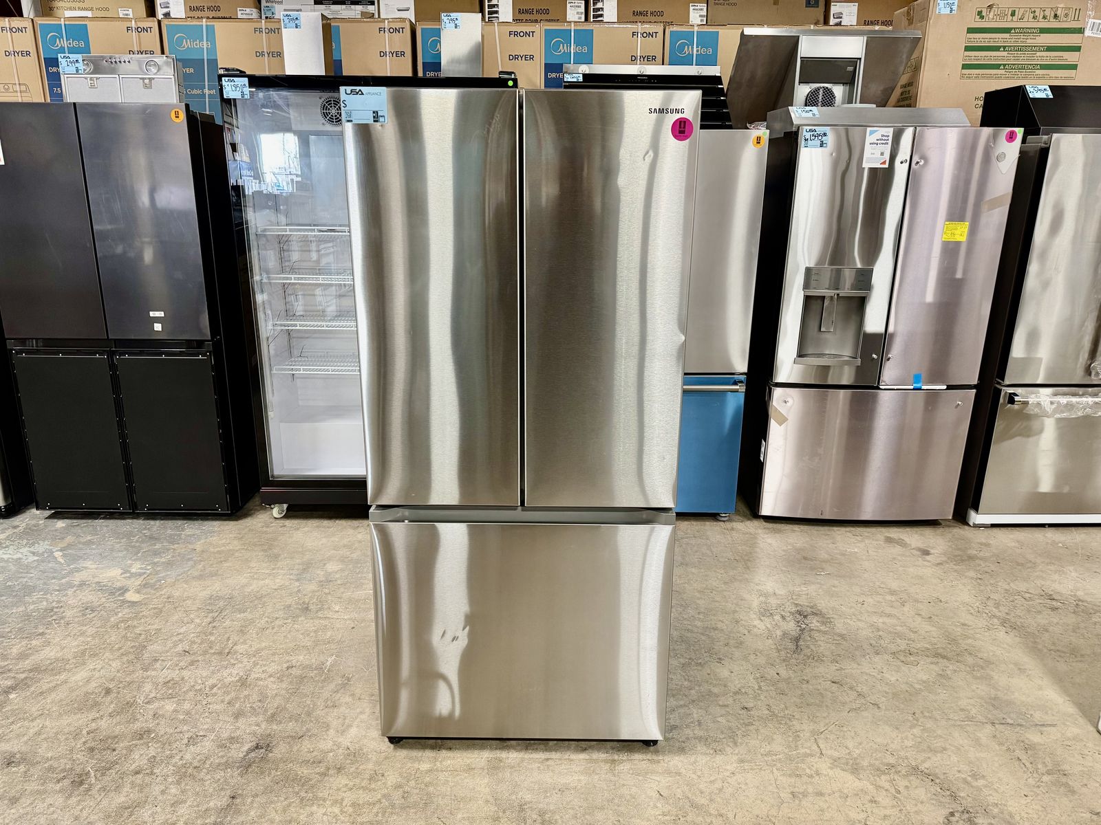 SAMSUNG STAINLESS STEEL REFRIGERATOR WITH WARRANTY