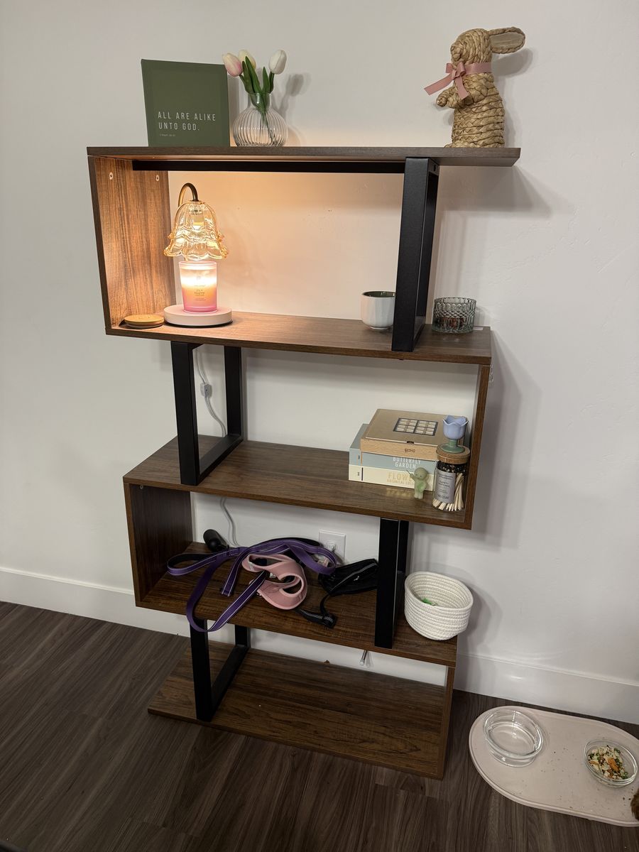 Brown Black Metal FreeStanding Book Self