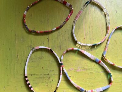 Handmade Multi-Color Beaded Bracelets - Set of 4, Vibrant Colors, Everyday Wear