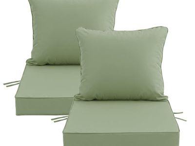 New 24x24 Inch Outdoor Chair Cushions Set of 2, Patio Furniture Cushions - Removable Cover