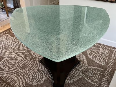 Unique Glass Top Dining/Accent Table with Pedestal Base - Modern Design