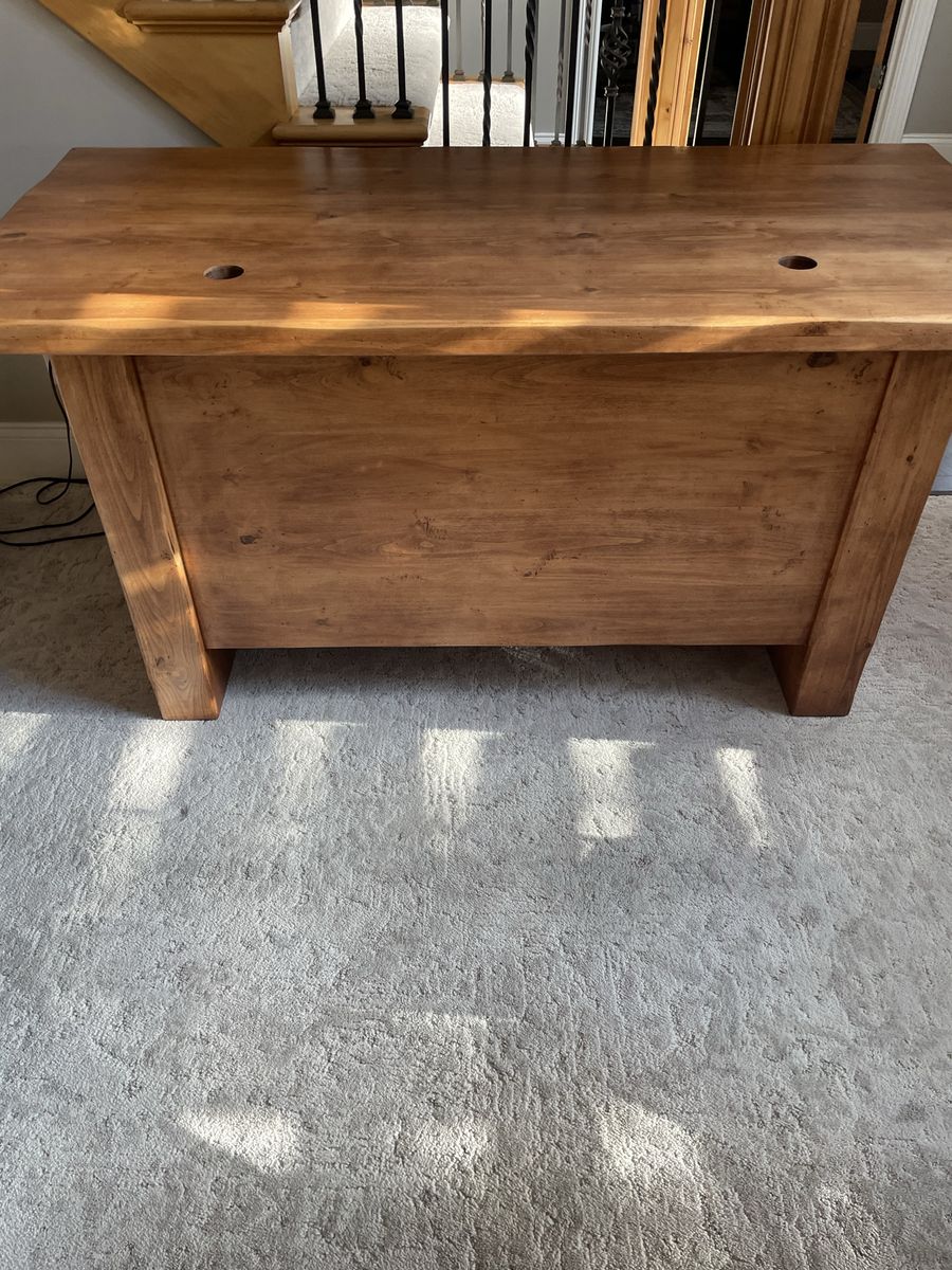 Solid Wood Office Desk with Cable Management - Used