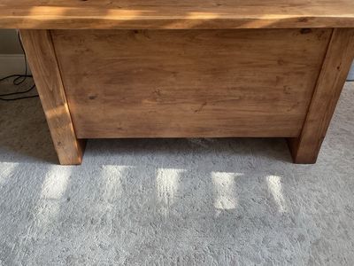 Solid Wood Office Desk with Cable Management - Used