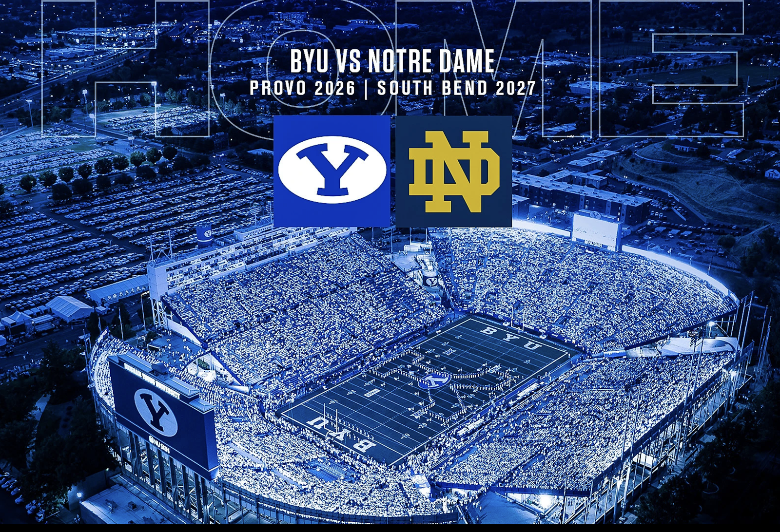 BYU vs Notre Dame 2 or 4 Tickets: Section 1, Row 38, Seats 9,10,11,12