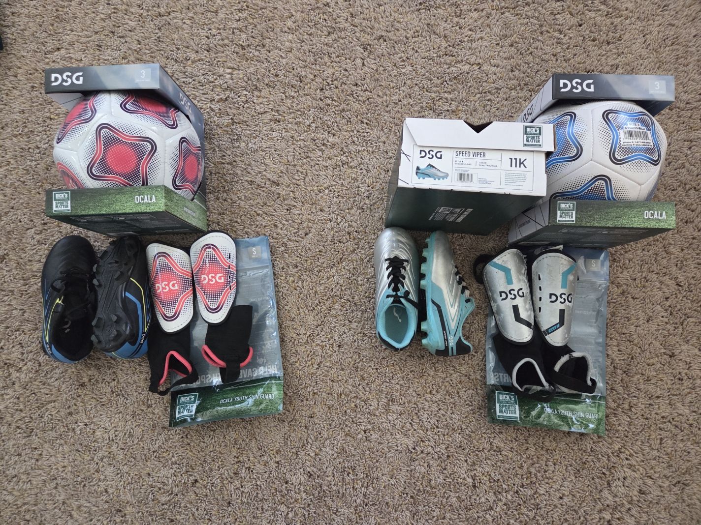 Youth Soccer Package (cleats, shin guards, ball)