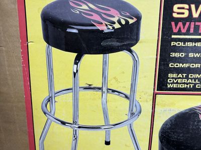 28.5" Swivel Bar Counter Shop Stool Flame Design New in box