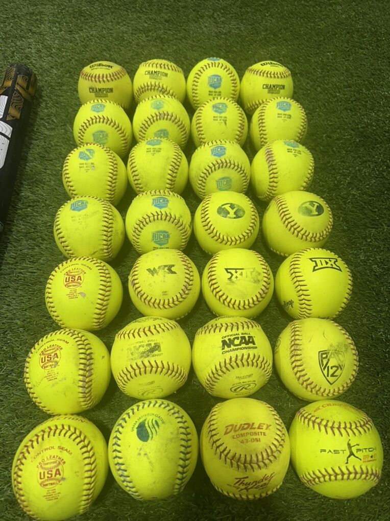 Pro Leather Softballs & Bats