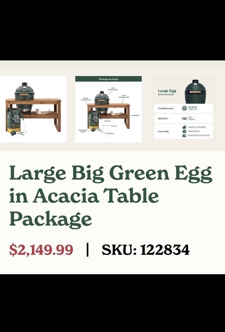 Big Green Egg Hardwood Table