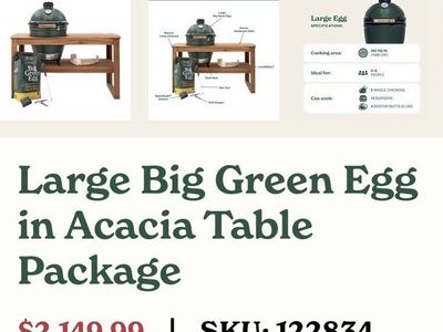 Big Green Egg Hardwood Table