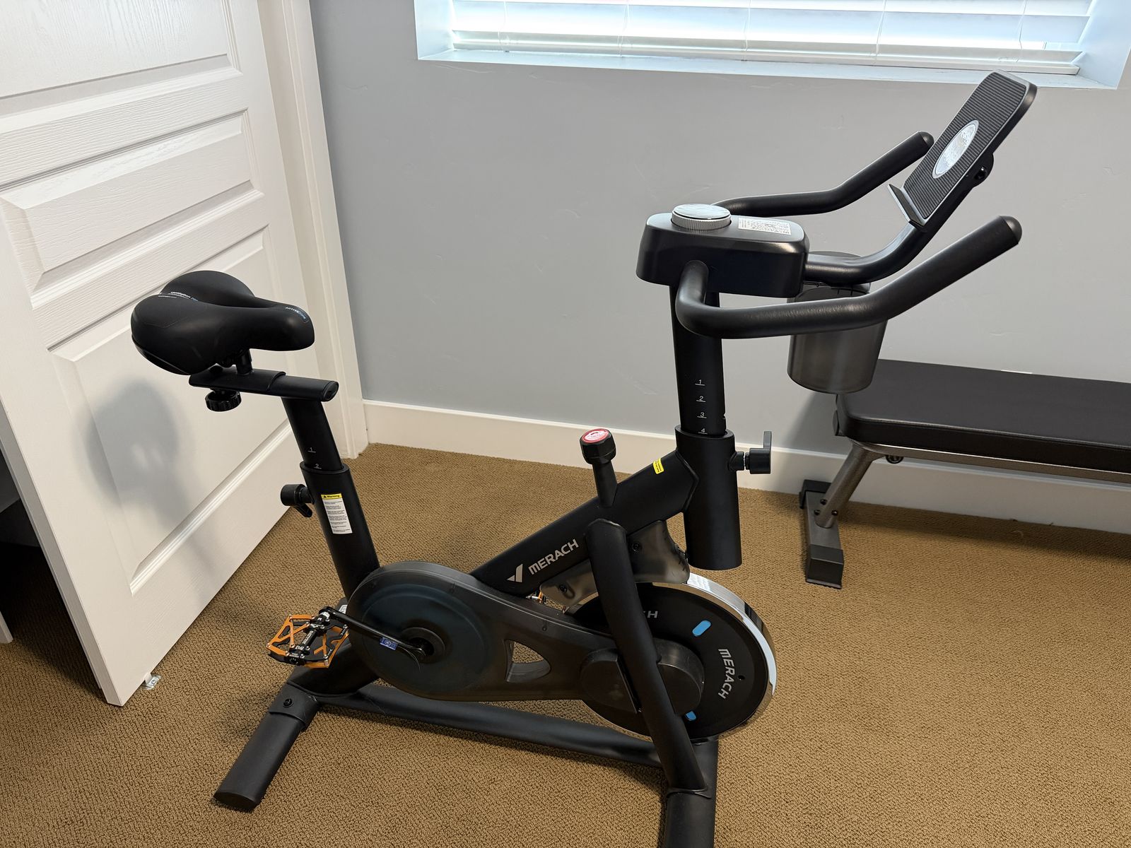 MERACH Exercise Bike, Magnetic Friction Stationary Bike with Brake Pad