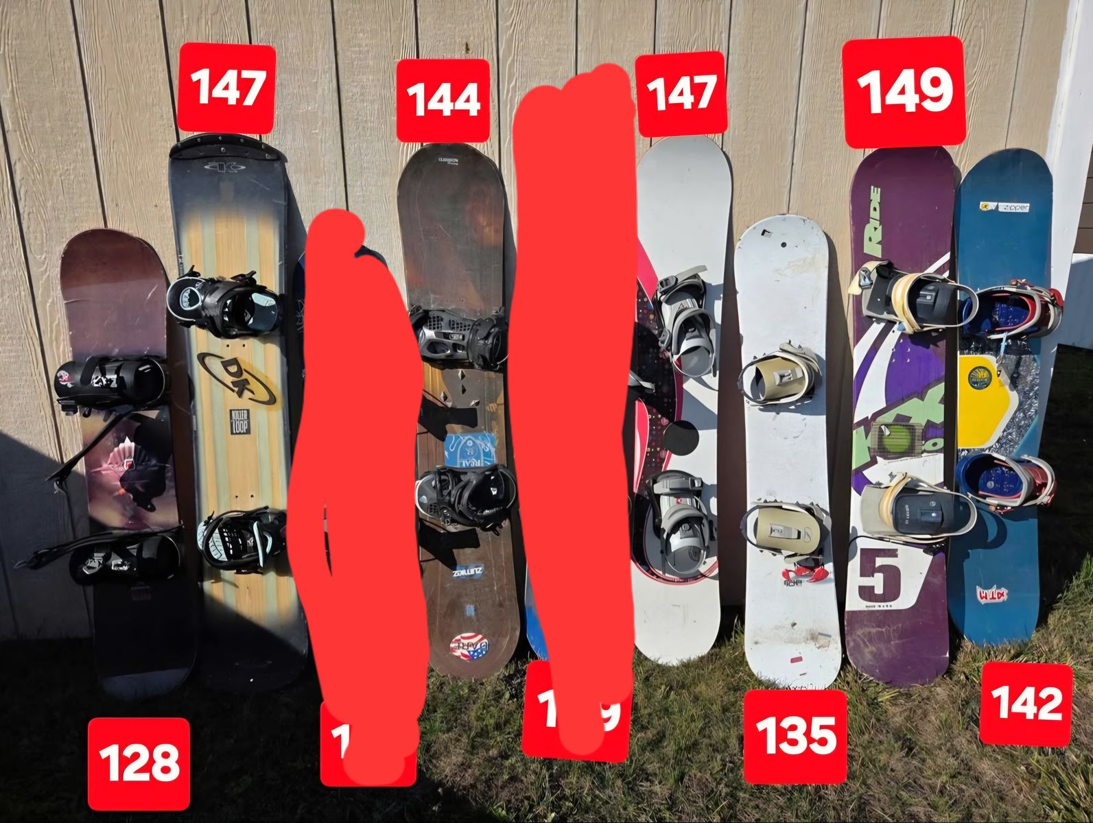 Snowboards with Bindings starting at $75 each