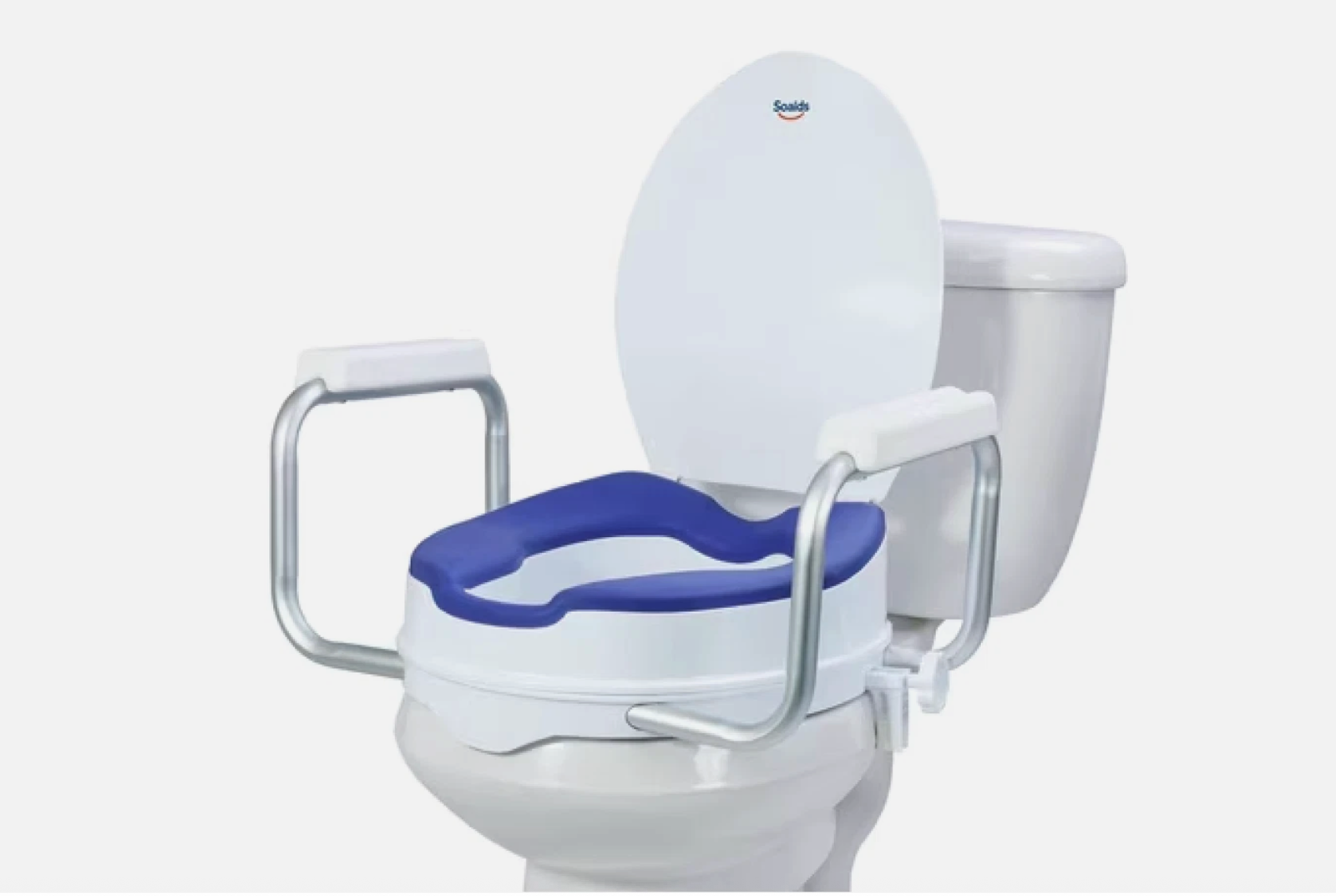 Soaids 5" Raised Toilet Seat with Handles Padded Cushion Round 300 lb Seniors