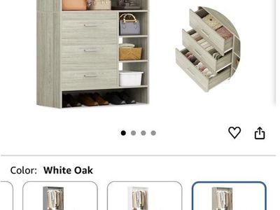 Closet system with 3 drawers