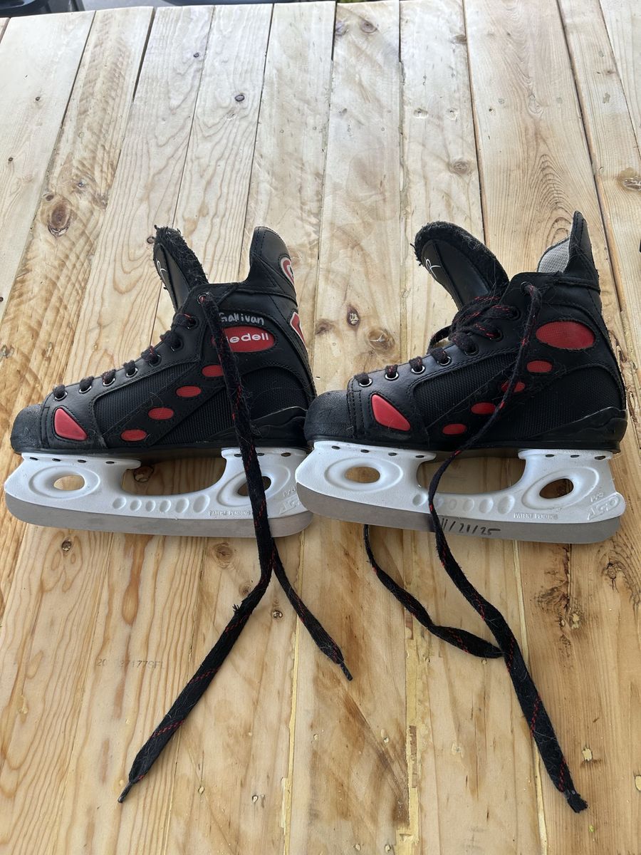 Riedell Black and Red Ice Skates Used