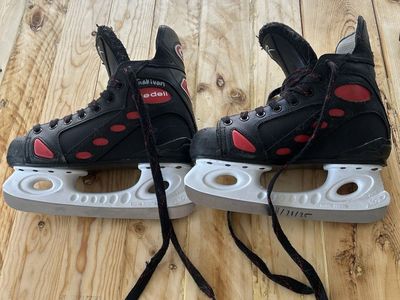 Riedell Black and Red Ice Skates Used