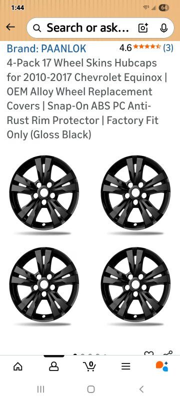 New in Box! 17inch Chevy Equinox Hubcaps