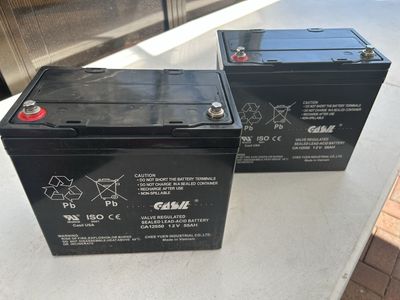 2 Pack 12v 55ah Model CA12550 Batteries for Scooters Pride Mobility Quantum or Jazzy Electric Wheelchairs & Power Chairs