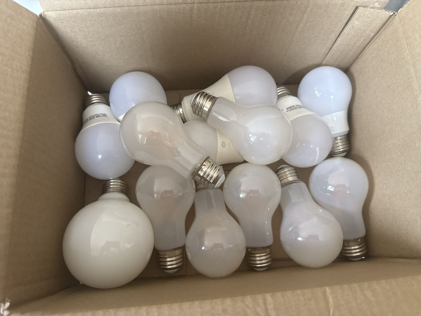 Bulk Lot of Assorted White LED and Incandescent Light Bulbs