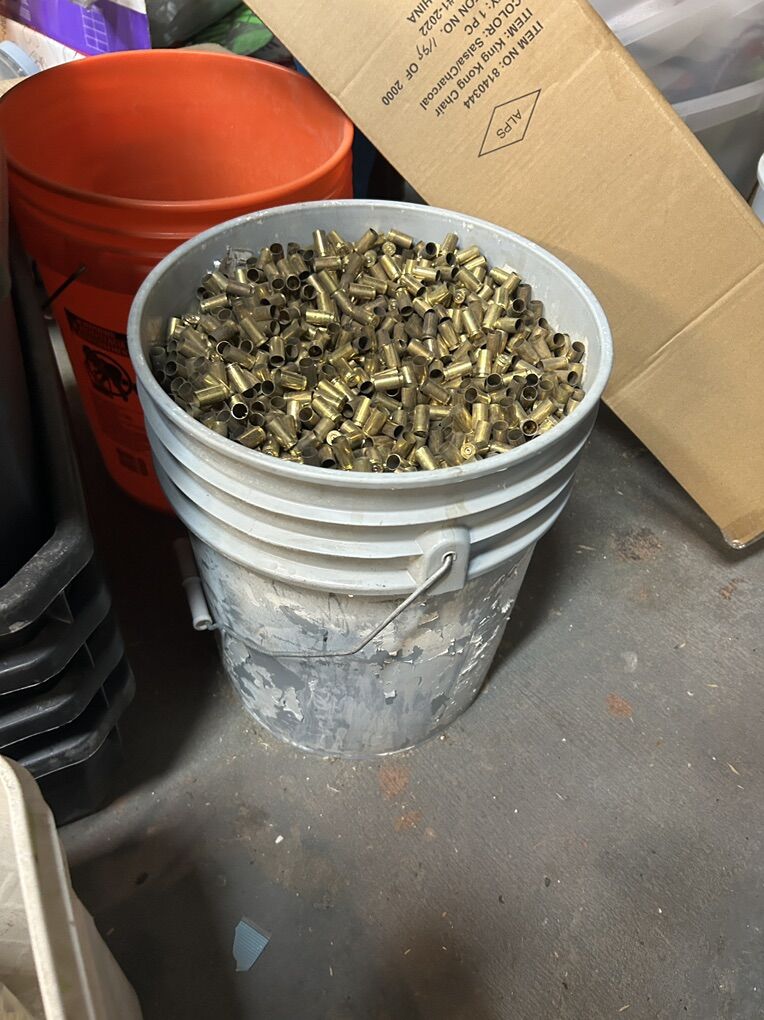 Bucket Of 9mm Brass