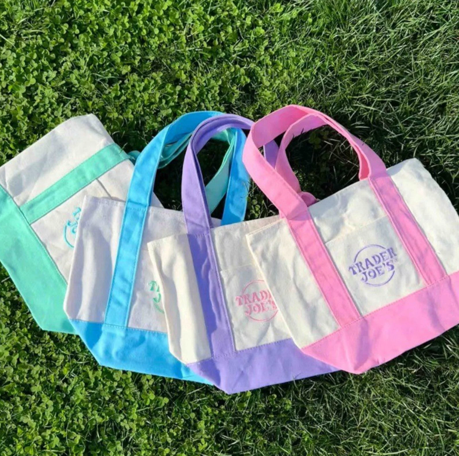 Trader Joe's Mini Canvas Tote Bags - set of 4