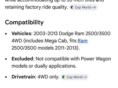 Readylift leveling kit 2003-13 Dodge Ram 2500/3500