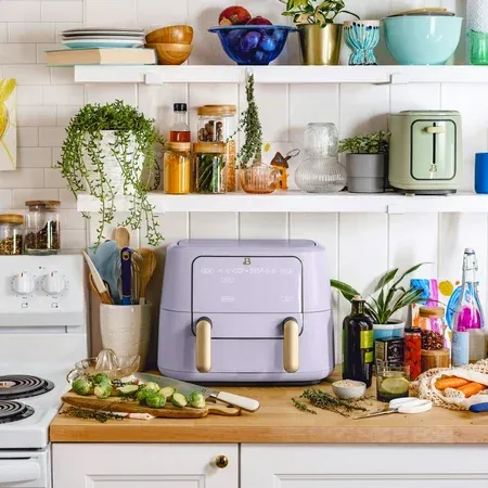 Drew Barrymore 9 Qt TriZone Fryer Lavender
