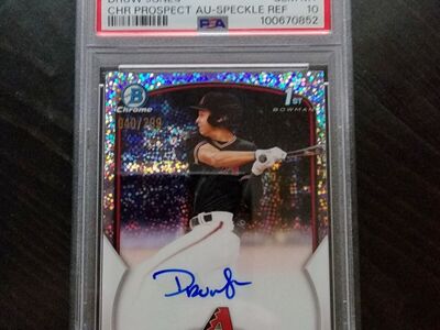 PSA 10 DRUW JONES AUTO 1st 2023 Bowman Chrome SPECKLE REFRACTOR /299 RC GEM MINT