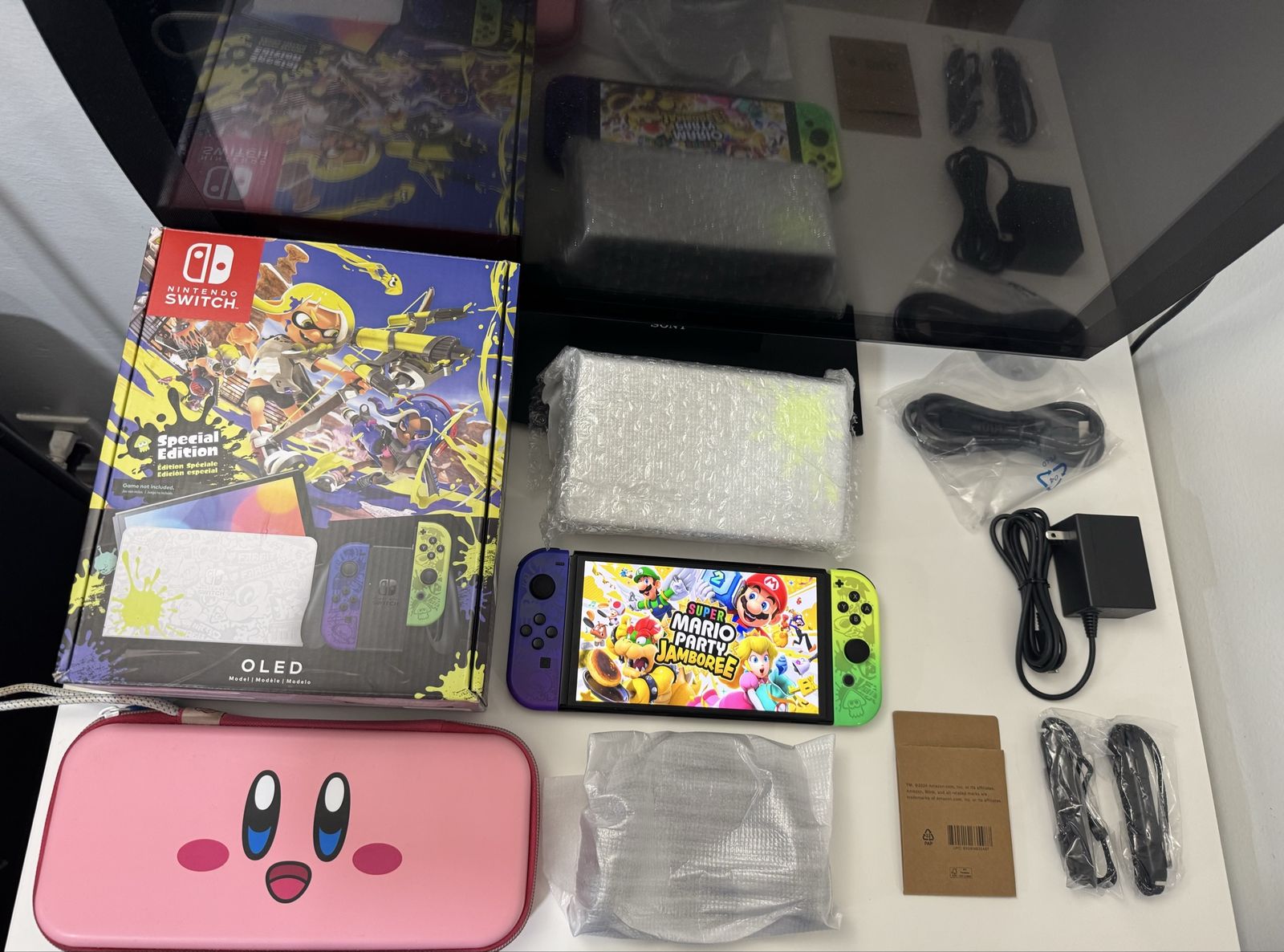 Nintendo Switch Oled Splatoon Edition Modded 256gb W/ Games