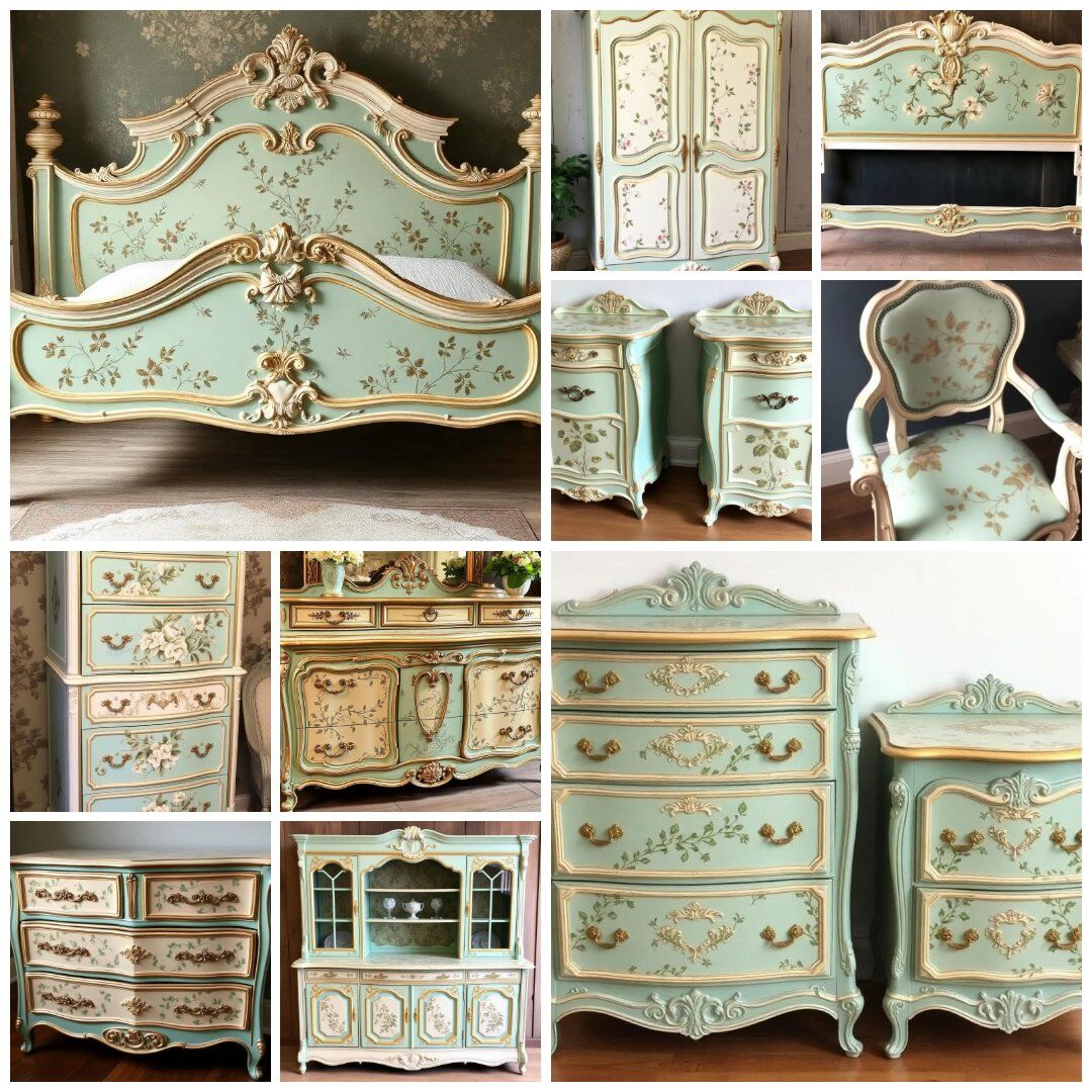 Custom Order Option: Mint Floral Bedroom Set