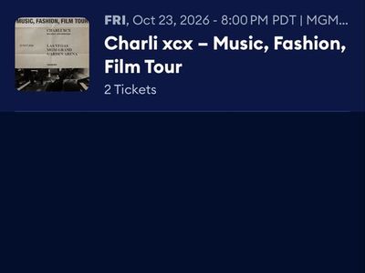 2 Tickets - Charli XCX Music, Fashion, Film Tour - MGM Grand Garden Arena (Oct 23, 2026)