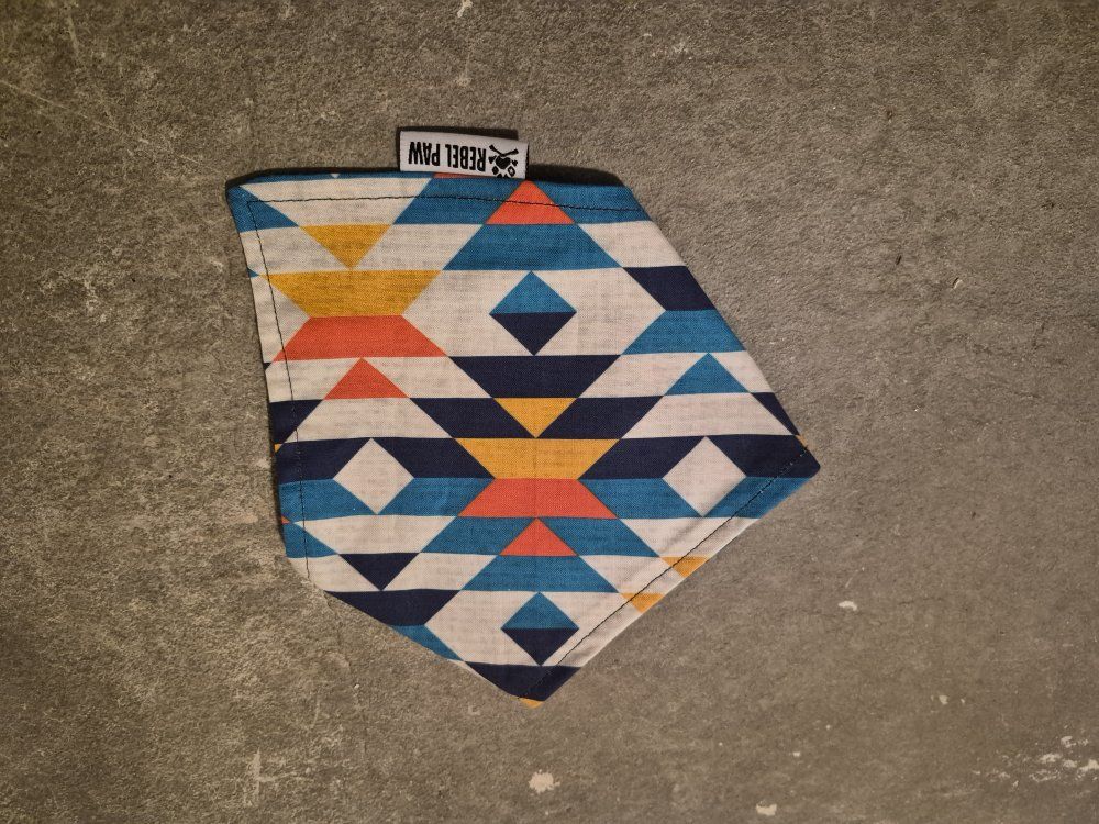 Rebel Paw Geometric Pattern Dog Bandana with Quick Release Buckle