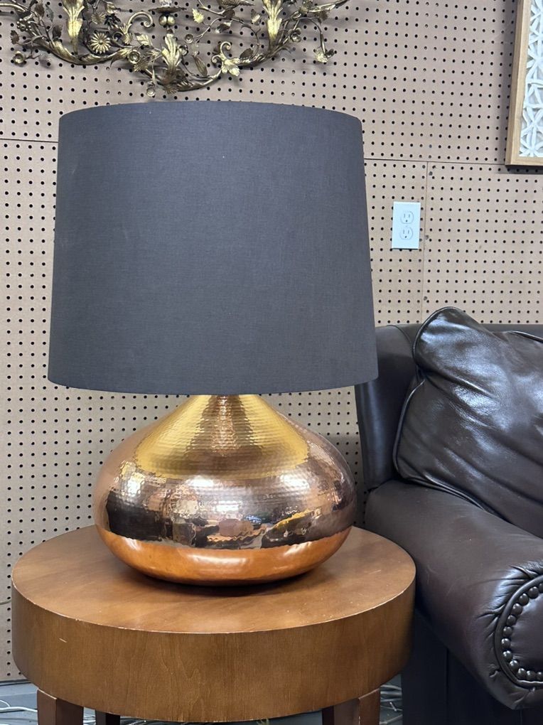 HIGH WND WEST ELM HAMMERED COPPER LAMP MID CENTURY