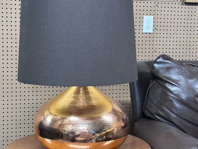 HIGH WND WEST ELM HAMMERED COPPER LAMP MID CENTURY