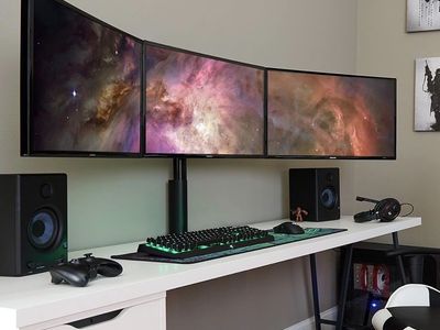 Monitor Desk Stand for Screens Up to 27" - Triple