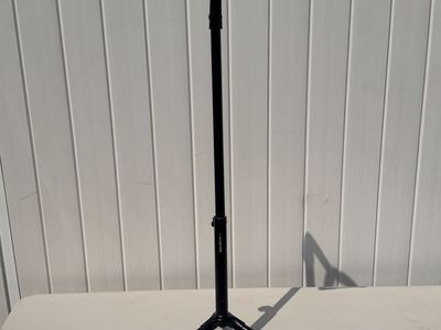 Collapsible Black Guitar Stand - Adjustable Height Folding Tripod Stand