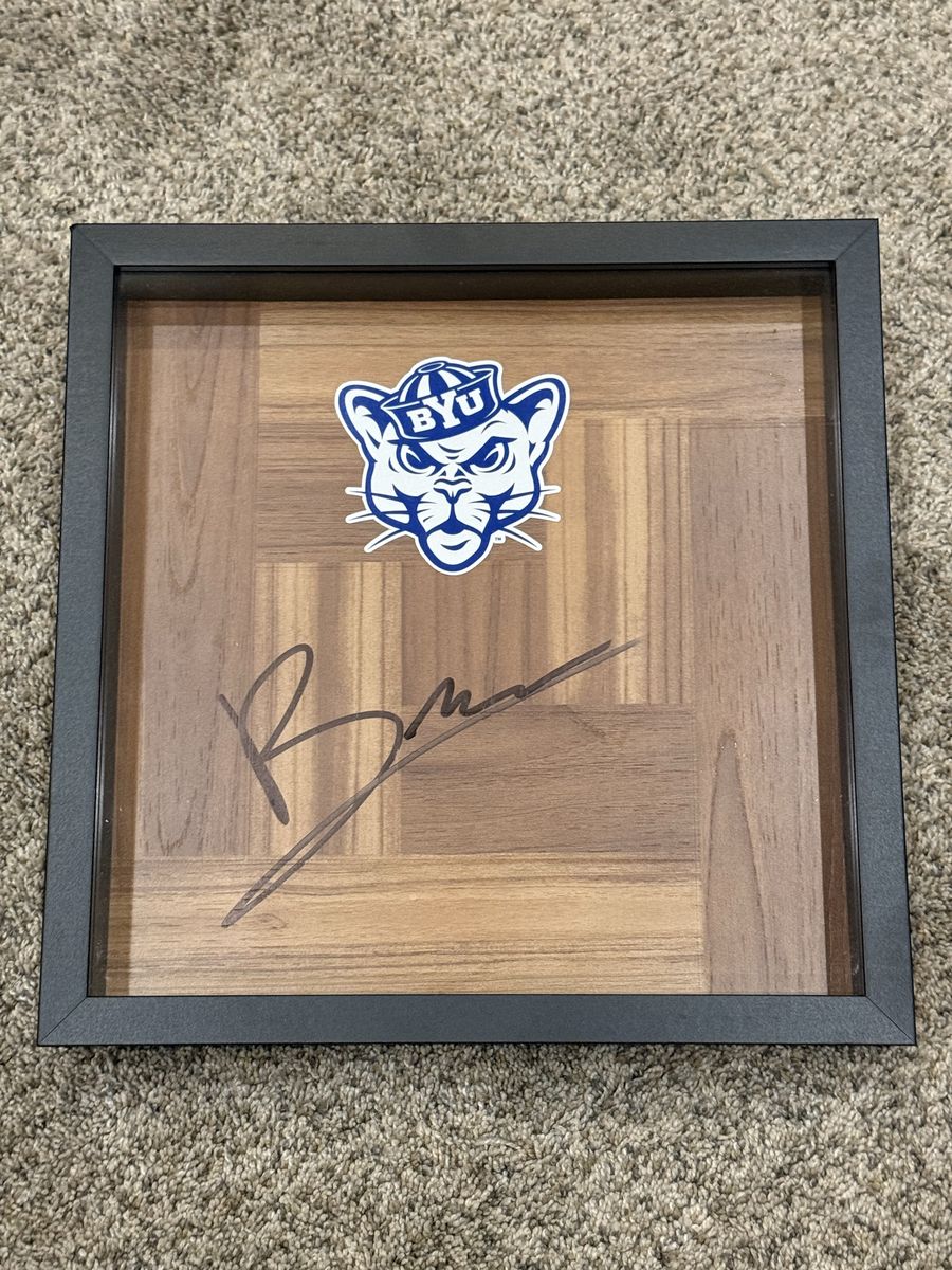 Bruce Branch Signed Floorboard Autograph BYU Cougars Basketball Framed Case