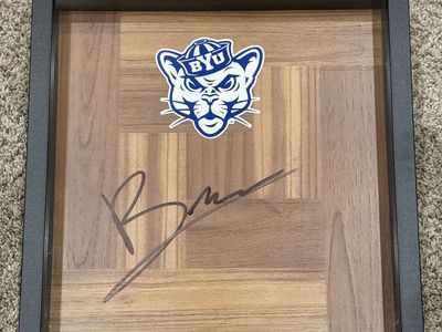 Bruce Branch Signed Floorboard Autograph BYU Cougars Basketball Framed Case