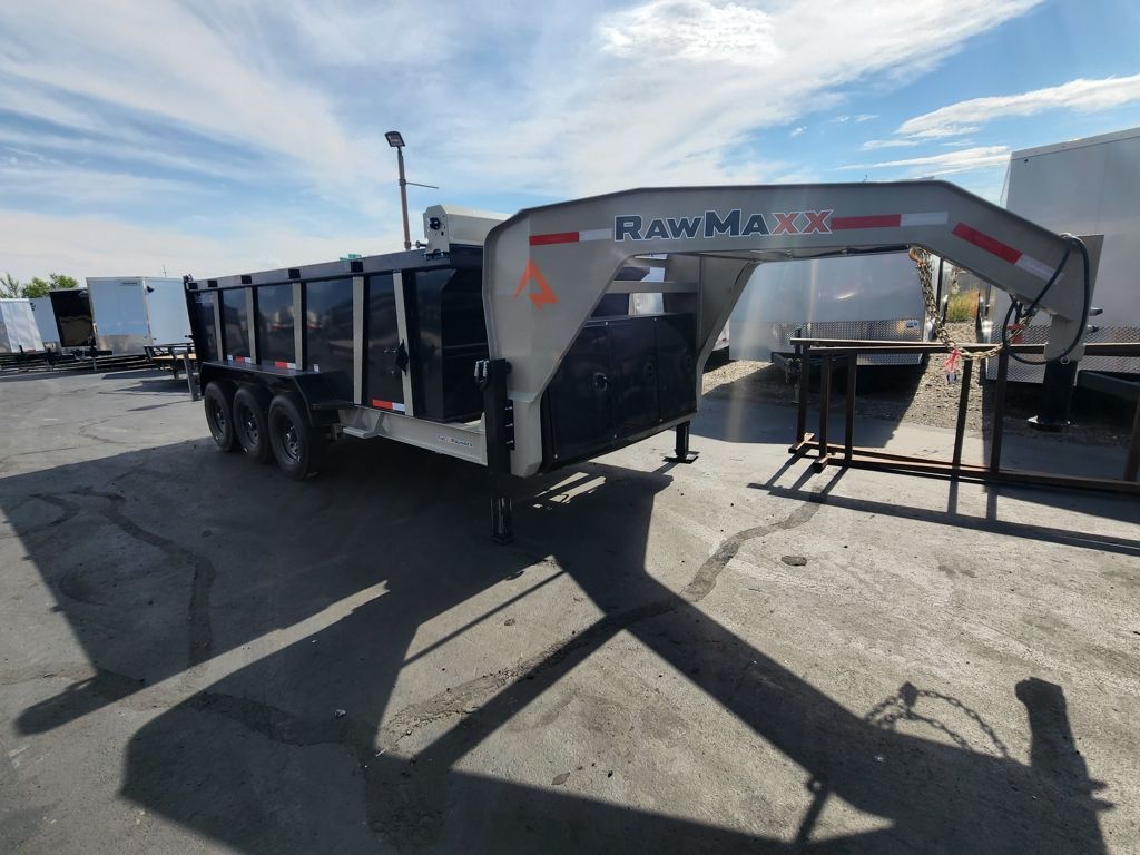 2026 RawMaxx 7X16 Gooseneck LPXT 21K Triple Telescopic Dump Trailer