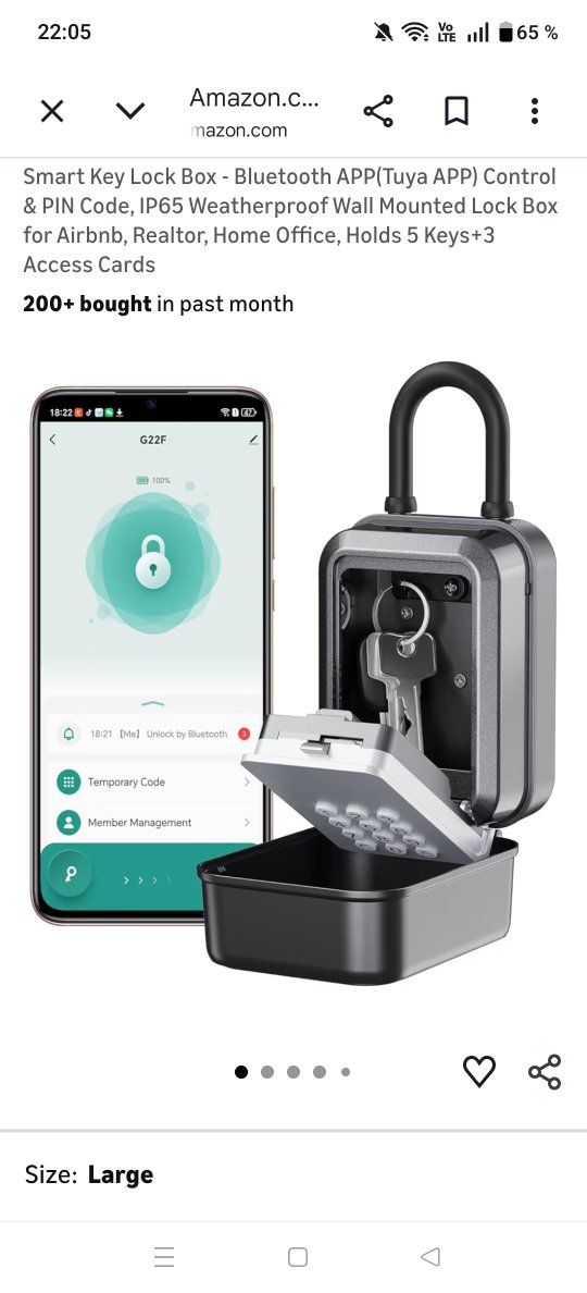 Smart Key Lock Box - Bluetooth APP(Tuya APP) Contr