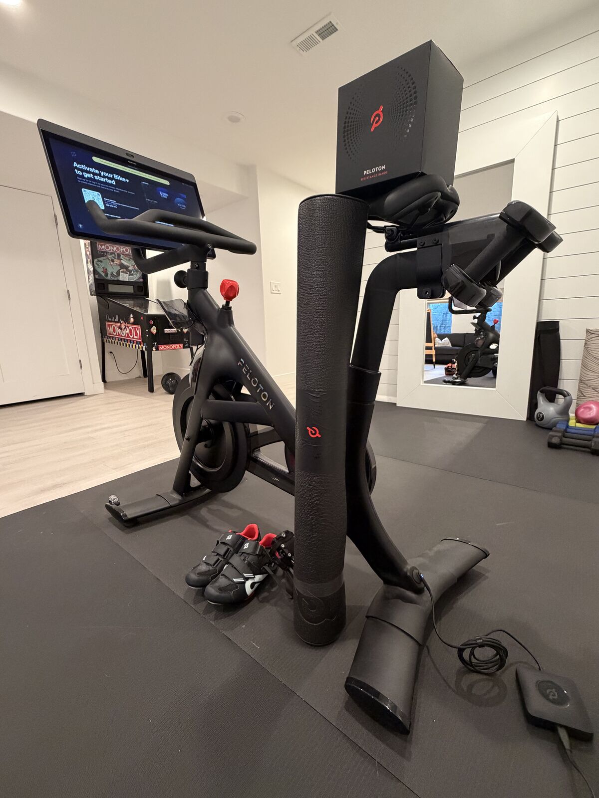 Peloton bike + accessories