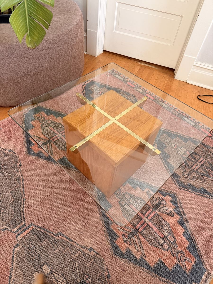 Authentic Vintage Danish MCM Teak Cube Coffee