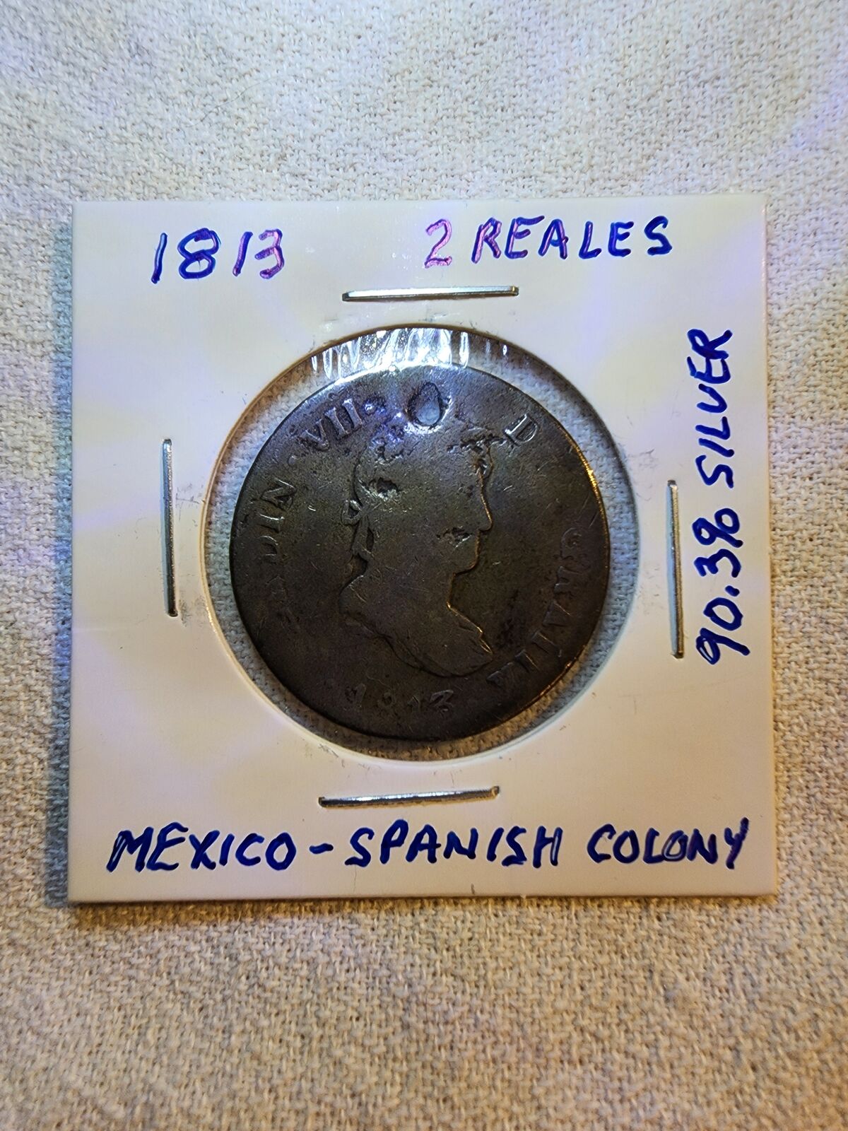 1813JJ Mexico - Spanish Colony 2 Reales - 90.3% Silver