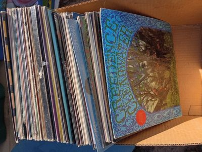 Box of 44 old records