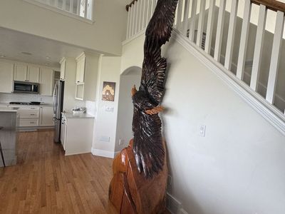 One-of-a-Kind Hand-Carved Redwood Eagle Sculpture – California Artist