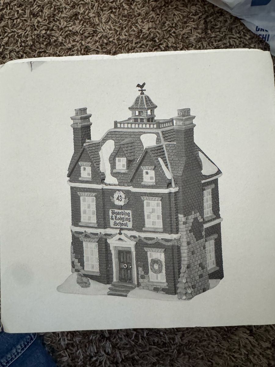Heritage Village Collection Dickens' Village Series Boarding & Lodging School Handpainted Porcelain. Dept 56